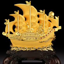 Load image into Gallery viewer, Chinese Feng Shui Good Fortune Wealth Dragon Boat Statue Home/Office Decor Sculpture Craft Living Room TV Cabinet Fortune Ornament Housewarming Gift