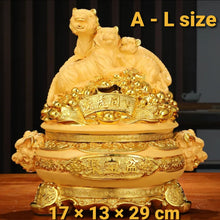 Load image into Gallery viewer, Chinese Feng Shui Good Fortune Wealth Gold Money 3 Tigers Statue Home/Office Decor Sculpture Craft Living Room TV Cabinet Fortune Ornament Housewarming Gift