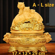 Load image into Gallery viewer, Chinese Feng Shui Good Fortune Wealth Gold Money 3 Tigers Statue Home/Office Decor Sculpture Craft Living Room TV Cabinet Fortune Ornament Housewarming Gift