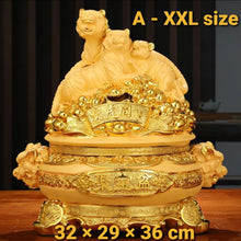 Load image into Gallery viewer, Chinese Feng Shui Good Fortune Wealth Gold Money 3 Tigers Statue Home/Office Decor Sculpture Craft Living Room TV Cabinet Fortune Ornament Housewarming Gift