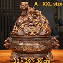 Load image into Gallery viewer, Chinese Feng Shui Good Fortune Wealth Gold Money 3 Tigers Statue Home/Office Decor Sculpture Craft Living Room TV Cabinet Fortune Ornament Housewarming Gift