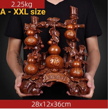 Load image into Gallery viewer, Chinese Feng Shui Good Fortune Wealth Gold Money Gourds Statue Home/Office Decor Sculpture Craft Living Room TV Cabinet Fortune Ornament Housewarming Gift