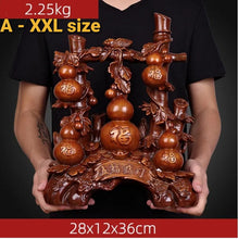 Load image into Gallery viewer, Chinese Feng Shui Good Fortune Wealth Gold Money Gourds Statue Home/Office Decor Sculpture Craft Living Room TV Cabinet Fortune Ornament Housewarming Gift
