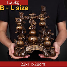 Load image into Gallery viewer, Chinese Feng Shui Good Fortune Wealth Gold Money Gourds Statue Home/Office Decor Sculpture Craft Living Room TV Cabinet Fortune Ornament Housewarming Gift