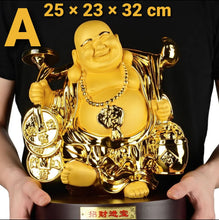 Load image into Gallery viewer, Chinese Feng Shui Good Fortune Wealth Blessing Happy Buddha Statue Home/Office Decor Sculpture Craft Living Room TV Cabinet Fortune Ornament Housewarming Gift