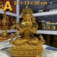 Load image into Gallery viewer, Chinese Feng Shui Good Fortune Wealth Blessing Guanyin Bronze Copper Statue Home/Office Decor Sculpture Craft Living Room TV Cabinet Fortune Ornament Housewarming Gift