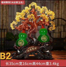 Load image into Gallery viewer, Chinese Feng Shui Good Fortune Wealth Lucky Gold Money Tree Gourds Statue Home/Office Decor Sculpture Craft Living Room TV Cabinet Fortune Ornament Housewarming Gift