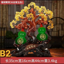 Load image into Gallery viewer, Chinese Feng Shui Good Fortune Wealth Lucky Gold Money Tree Gourds Statue Home/Office Decor Sculpture Craft Living Room TV Cabinet Fortune Ornament Housewarming Gift