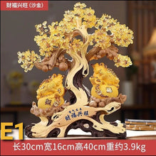 Load image into Gallery viewer, Chinese Feng Shui Good Fortune Wealth Lucky Gold Money Tree Gourds Statue Home/Office Decor Sculpture Craft Living Room TV Cabinet Fortune Ornament Housewarming Gift