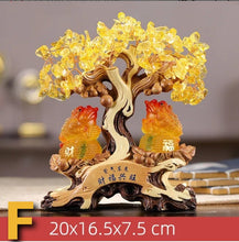 Load image into Gallery viewer, Chinese Feng Shui Good Fortune Wealth Lucky Gold Money Tree Toads Statue Home/Office Decor Sculpture Craft Living Room TV Cabinet Fortune Ornament Housewarming Gift