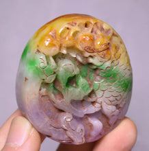 Load image into Gallery viewer, 10% OFF- Certified Natural MultiColor Jadeite Emerald Jade Handcarved GoldFish Pendant《Grade A》NO.C888