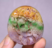 Load image into Gallery viewer, 10% OFF- Certified Natural MultiColor Jadeite Emerald Jade Handcarved GoldFish Pendant《Grade A》NO.C888