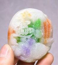Load image into Gallery viewer, 10% OFF- Certified Natural MultiColor Jadeite Emerald Jade Handcarved Toad Beast Pendant《Grade A》NO.C888