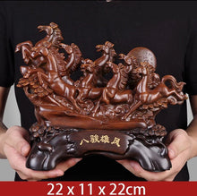 Load image into Gallery viewer, Chinese Feng Shui Good Fortune Wealth success 8 Running Horses Statue Home/Office Decor Sculpture Craft Living Room TV Cabinet Fortune Ornament Housewarming Gift