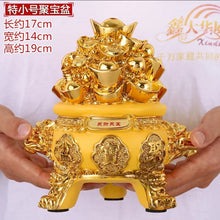 Load image into Gallery viewer, Chinese Feng Shui Good Fortune Money Gold Pot Statue Wealth Home/Office Decor Sculpture Craft Living Room TV Cabinet Fortune Ornament Housewarming Gift
