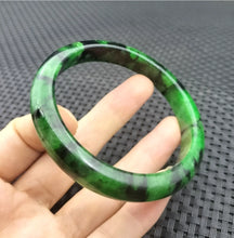 Load image into Gallery viewer, 10% OF- 57/58/59mm Certified Natural 3 Color Jadeite Emerald A*Jade HandCarved Lucky Bracelet Bangle GX641