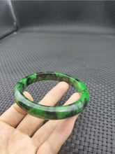 Load image into Gallery viewer, 10% OF- 57/58/59mm Certified Natural 3 Color Jadeite Emerald A*Jade HandCarved Lucky Bracelet Bangle GX641