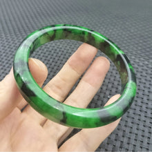 Load image into Gallery viewer, 10% OF- 57/58/59mm Certified Natural 3 Color Jadeite Emerald A*Jade HandCarved Lucky Bracelet Bangle GX641