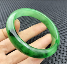 Load image into Gallery viewer, 10% OF- 57/58/59mm Certified Natural 3 Color Jadeite Emerald A*Jade HandCarved Lucky Bracelet Bangle GX641