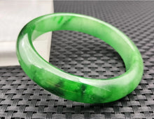 Load image into Gallery viewer, 10% OF- 57/58/59mm Certified Natural 3 Color Jadeite Emerald A*Jade HandCarved Lucky Bracelet Bangle GX641