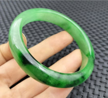 Load image into Gallery viewer, 10% OF- 57/58/59mm Certified Natural 3 Color Jadeite Emerald A*Jade HandCarved Lucky Bracelet Bangle GX641