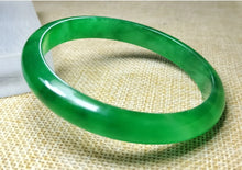 Load image into Gallery viewer, 10% OF- 57/58/59mm Certified Natural 3 Color Jadeite Emerald A*Jade HandCarved Lucky Bracelet Bangle GX641