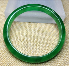Load image into Gallery viewer, 10% OF- 57/58/59mm Certified Natural 3 Color Jadeite Emerald A*Jade HandCarved Lucky Bracelet Bangle GX641