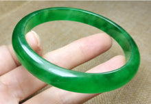 Load image into Gallery viewer, 10% OF- 57/58/59mm Certified Natural 3 Color Jadeite Emerald A*Jade HandCarved Lucky Bracelet Bangle GX641