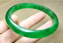 Load image into Gallery viewer, 10% OF- 57/58/59mm Certified Natural 3 Color Jadeite Emerald A*Jade HandCarved Lucky Bracelet Bangle GX641