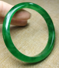 Load image into Gallery viewer, 10% OF- 57/58/59mm Certified Natural 3 Color Jadeite Emerald A*Jade HandCarved Lucky Bracelet Bangle GX641