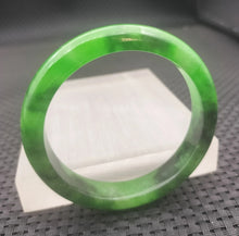 Load image into Gallery viewer, 10% OF- 57/58/59mm Certified Natural 3 Color Jadeite Emerald A*Jade HandCarved Lucky Bracelet Bangle GX641