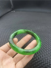 Load image into Gallery viewer, 10% OF- 57/58/59mm Certified Natural 3 Color Jadeite Emerald A*Jade HandCarved Lucky Bracelet Bangle GX641