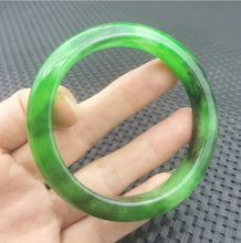 Load image into Gallery viewer, 10% OF- 57/58/59mm Certified Natural 3 Color Jadeite Emerald A*Jade HandCarved Lucky Bracelet Bangle GX641