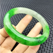 Load image into Gallery viewer, 10% OF- 57/58/59mm Certified Natural 3 Color Jadeite Emerald A*Jade HandCarved Lucky Bracelet Bangle GX641