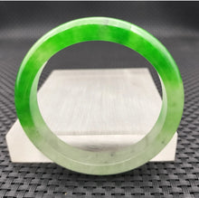 Load image into Gallery viewer, 10% OF- 57/58/59mm Certified Natural 3 Color Jadeite Emerald A*Jade HandCarved Lucky Bracelet Bangle GX641