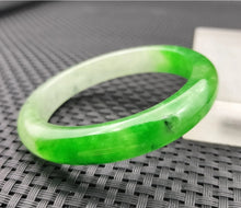 Load image into Gallery viewer, 10% OF- 57/58/59mm Certified Natural 3 Color Jadeite Emerald A*Jade HandCarved Lucky Bracelet Bangle GX641