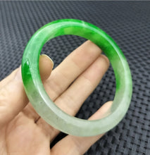 Load image into Gallery viewer, 10% OF- 57/58/59mm Certified Natural 3 Color Jadeite Emerald A*Jade HandCarved Lucky Bracelet Bangle GX641