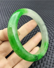 Load image into Gallery viewer, 10% OF- 57/58/59mm Certified Natural 3 Color Jadeite Emerald A*Jade HandCarved Lucky Bracelet Bangle GX641