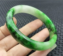 Load image into Gallery viewer, 10% OF- 57/58/59mm Certified Natural 3 Color Jadeite Emerald A*Jade HandCarved Lucky Bracelet Bangle GX641