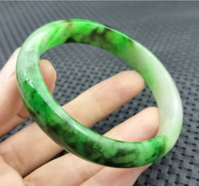 Load image into Gallery viewer, 10% OF- 57/58/59mm Certified Natural 3 Color Jadeite Emerald A*Jade HandCarved Lucky Bracelet Bangle GX641