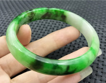 Load image into Gallery viewer, 10% OF- 57/58/59mm Certified Natural 3 Color Jadeite Emerald A*Jade HandCarved Lucky Bracelet Bangle GX641