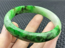 Load image into Gallery viewer, 10% OF- 57/58/59mm Certified Natural 3 Color Jadeite Emerald A*Jade HandCarved Lucky Bracelet Bangle GX641