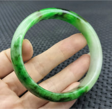 Load image into Gallery viewer, 10% OF- 57/58/59mm Certified Natural 3 Color Jadeite Emerald A*Jade HandCarved Lucky Bracelet Bangle GX641