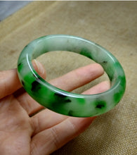 Load image into Gallery viewer, 10% OF- 57/58/59mm Certified Natural 3 Color Jadeite Emerald A*Jade HandCarved Lucky Bracelet Bangle GX641