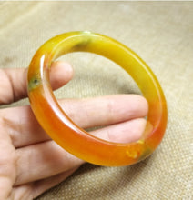 Load image into Gallery viewer, (Copy) 10% OF- 57/58/59mm Certified Natural 3 Color Jadeite Emerald A*Jade HandCarved Lucky Bracelet Bangle GX641