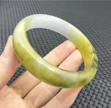 Load image into Gallery viewer, (Copy) 10% OF- 57/58/59mm Certified Natural 3 Color Jadeite Emerald A*Jade HandCarved Lucky Bracelet Bangle GX641