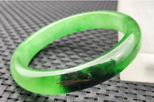 Load image into Gallery viewer, 10% OF- 57/58/59mm Certified Natural 3 Color Jadeite Emerald A*Jade HandCarved Lucky Bracelet Bangle GX641
