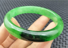 Load image into Gallery viewer, 10% OF- 57/58/59mm Certified Natural 3 Color Jadeite Emerald A*Jade HandCarved Lucky Bracelet Bangle GX641