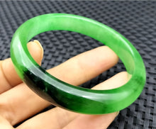 Load image into Gallery viewer, 10% OF- 57/58/59mm Certified Natural 3 Color Jadeite Emerald A*Jade HandCarved Lucky Bracelet Bangle GX641