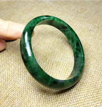 Load image into Gallery viewer, 10% OF- 57/58/59mm Certified Natural 3 Color Jadeite Emerald A*Jade HandCarved Lucky Bracelet Bangle GX641